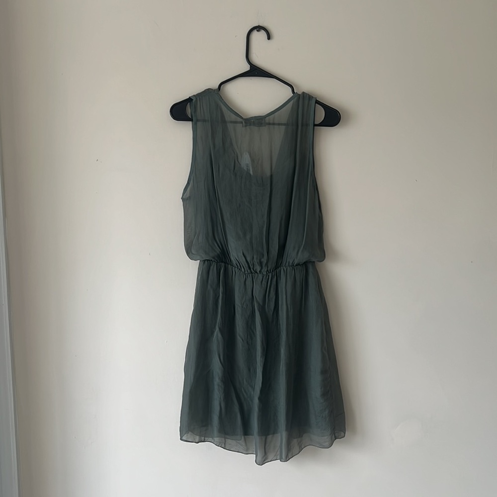 Laura Moretti Made in Italy 100% Silk Olive Green Sleeveless Dress Women… - Picture 15 of 16